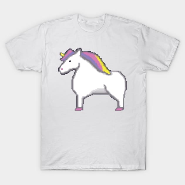 Cool Retro Pixelated Unicorn T-Shirt by BamBam